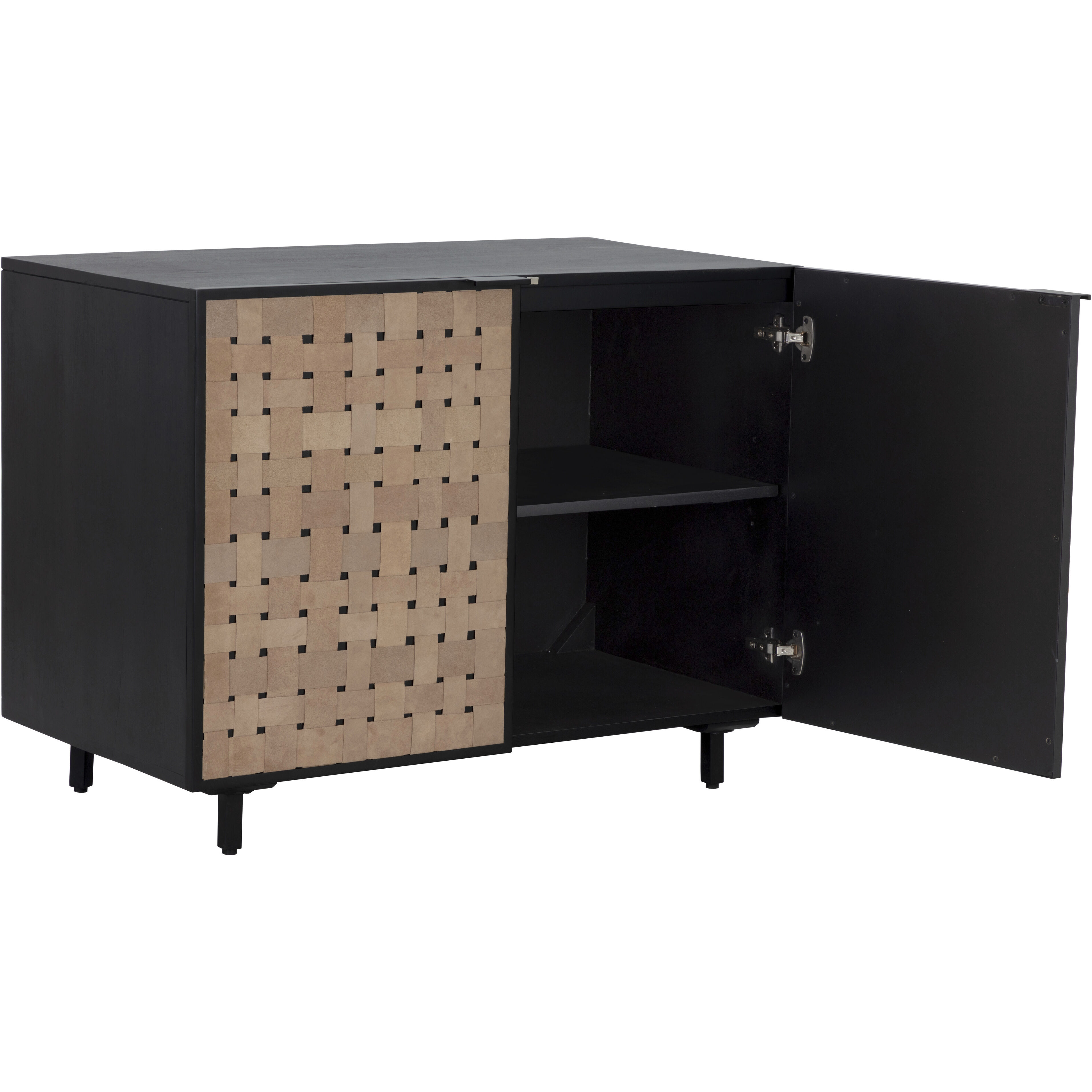 Omari 40 X 22 inch Suede Light Tan Leather Sideboard, Small